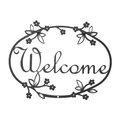 Village Wrought Iron Village Wrought Iron WEL-164 Medium Floral Welcome Sign WEL-164